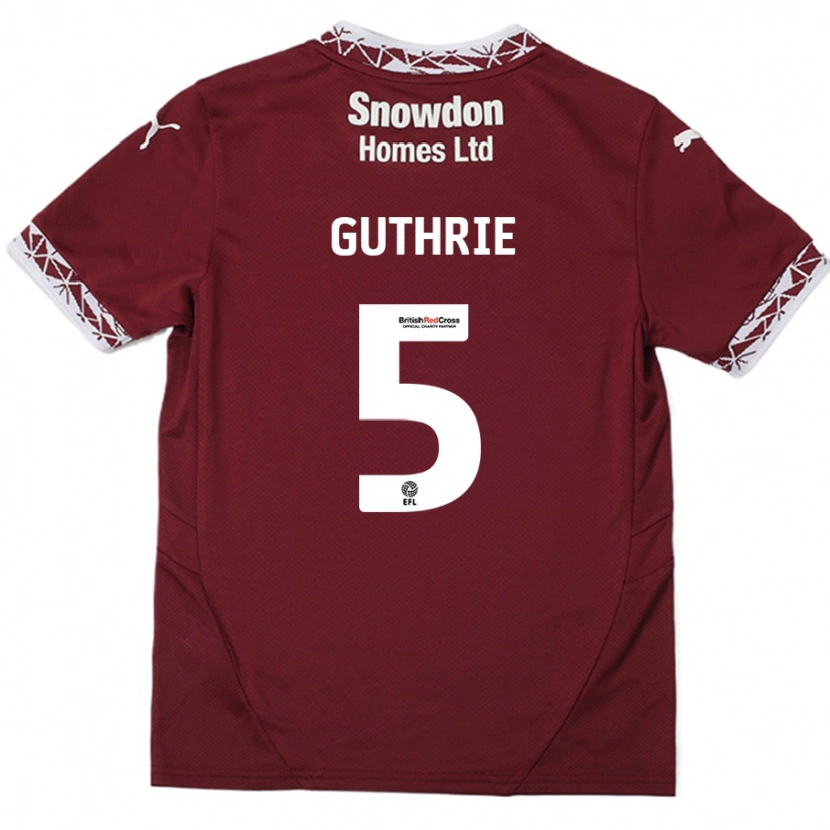 Danxen Pánské Jon Guthrie #5 Burgundské Domů Hráčské Dresy 2024/25 Dres