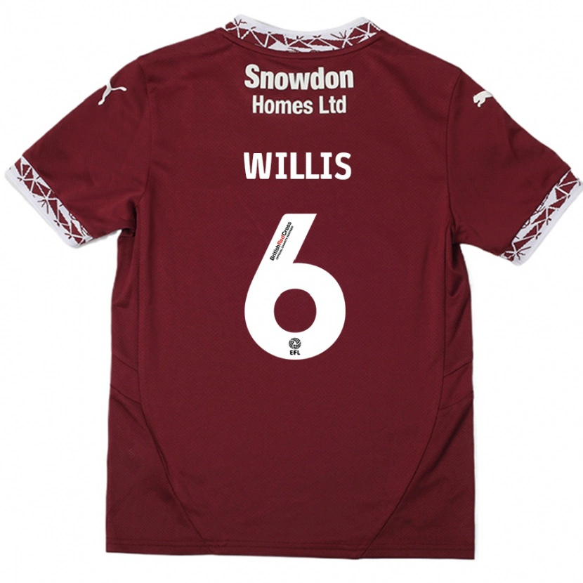 Danxen Pánské Jordan Willis #6 Burgundské Domů Hráčské Dresy 2024/25 Dres