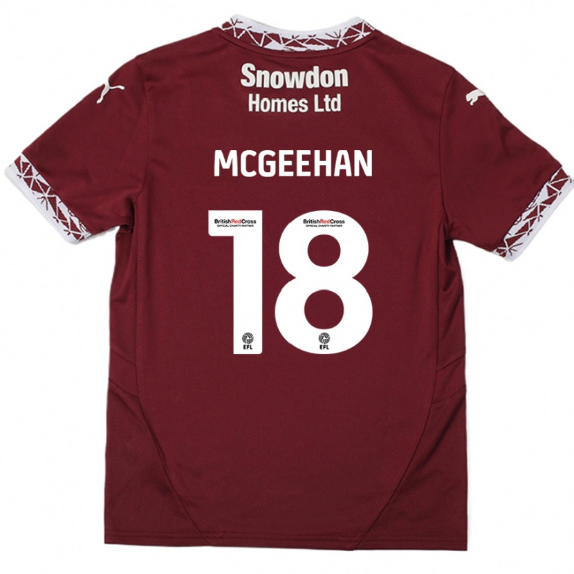 Danxen Pánské Cameron Mcgeehan #18 Burgundské Domů Hráčské Dresy 2024/25 Dres