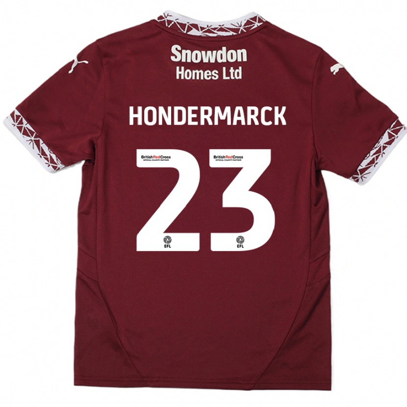 Danxen Pánské William Hondermarck #23 Burgundské Domů Hráčské Dresy 2024/25 Dres