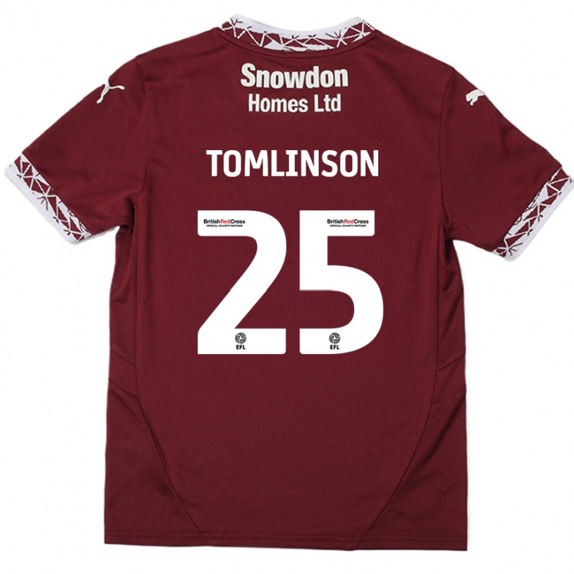 Danxen Pánské Josh Tomlinson #25 Burgundské Domů Hráčské Dresy 2024/25 Dres