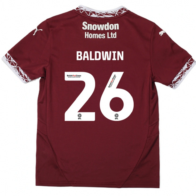 Danxen Pánské Jack Baldwin #26 Burgundské Domů Hráčské Dresy 2024/25 Dres