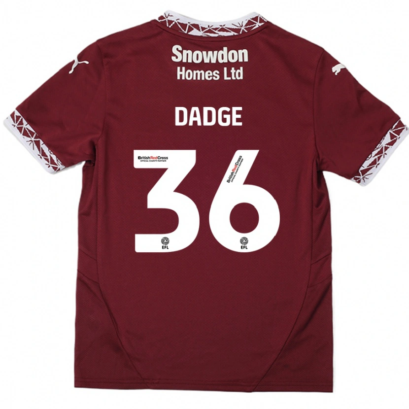 Danxen Pánské James Dadge #36 Burgundské Domů Hráčské Dresy 2024/25 Dres