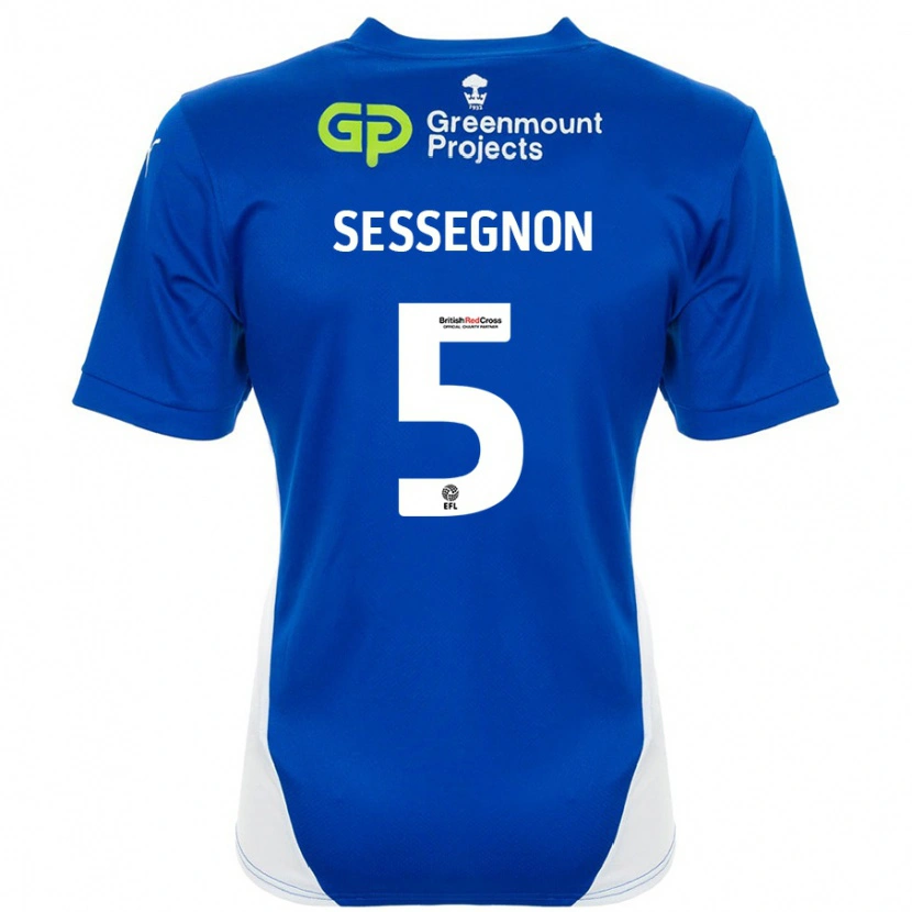 Danxen Pánské Steven Sessegnon #5 Modrá Bílá Domů Hráčské Dresy 2024/25 Dres