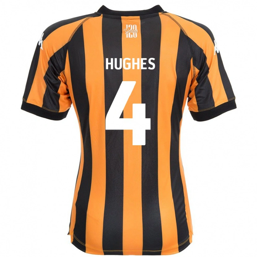 Danxen Pánské Charlie Hughes #4 Černá Ambra Domů Hráčské Dresy 2024/25 Dres