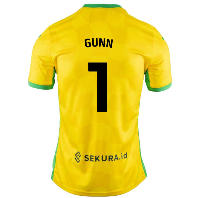 Danxen Pánské Angus Gunn #1 Žlutá Zelená Domů Hráčské Dresy 2024/25 Dres