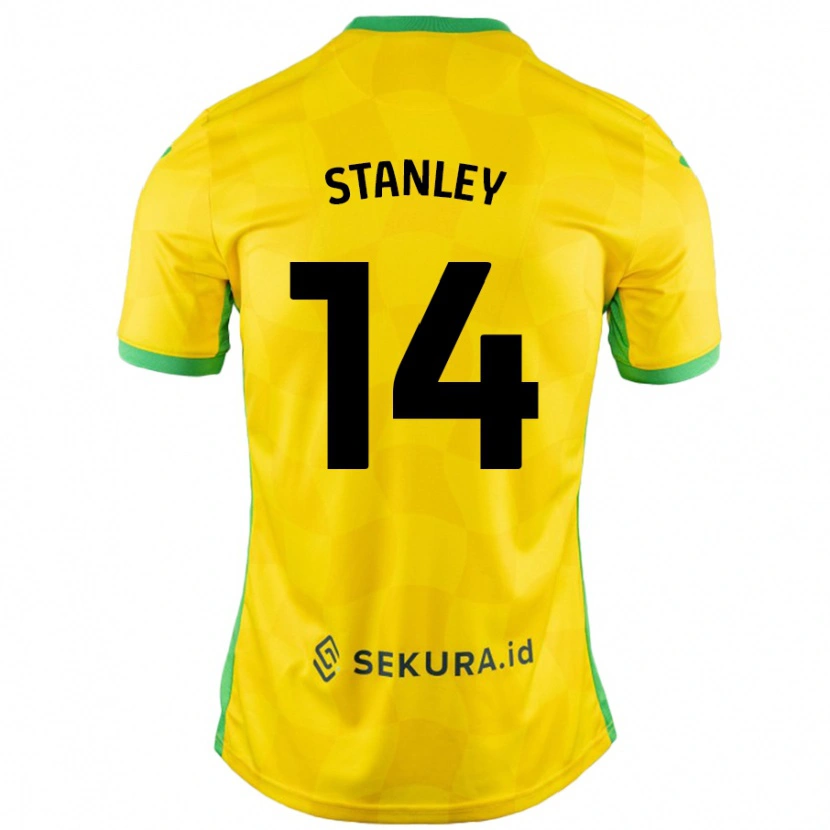 Danxen Pánské Kathryn Stanley #14 Žlutá Zelená Domů Hráčské Dresy 2024/25 Dres