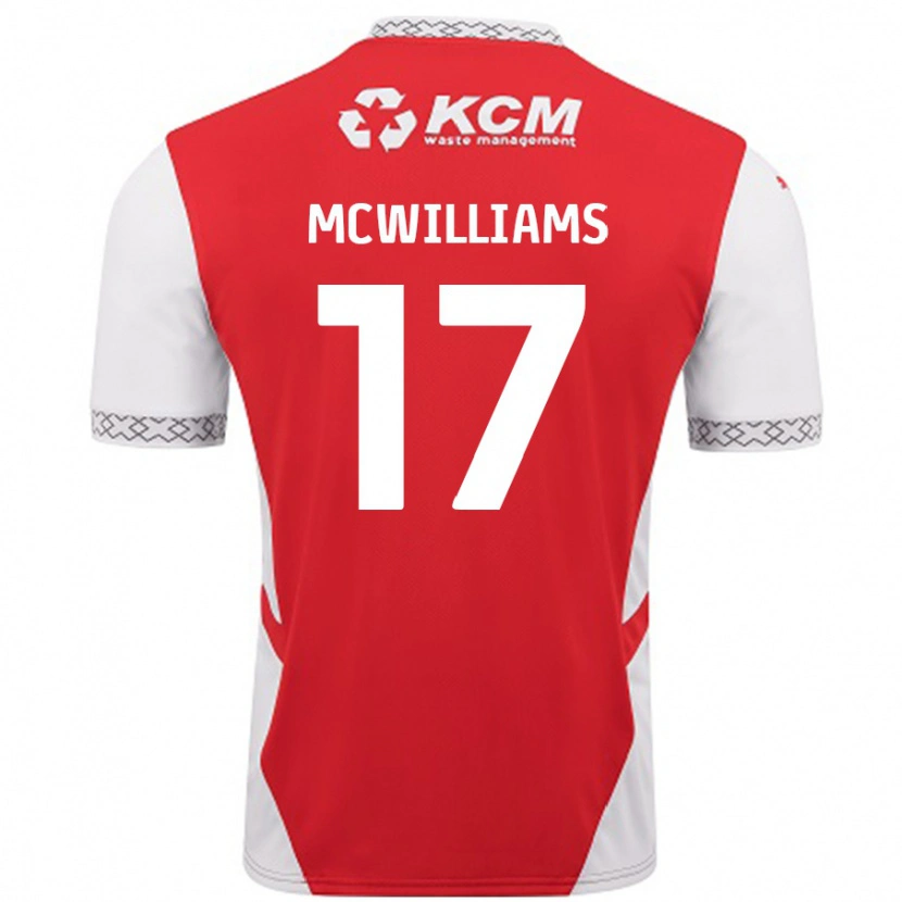 Danxen Pánské Shaun Mcwilliams #17 Červená Bílá Domů Hráčské Dresy 2024/25 Dres