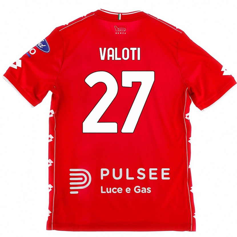 Danxen Pánské Mattia Valoti #27 Červená Bílá Domů Hráčské Dresy 2024/25 Dres