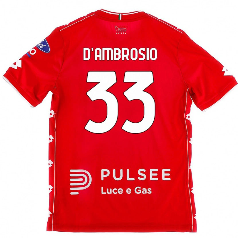 Danxen Pánské Danilo D'ambrosio #33 Červená Bílá Domů Hráčské Dresy 2024/25 Dres