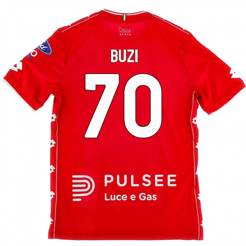 Danxen Pánské Luis Buzi #70 Červená Bílá Domů Hráčské Dresy 2024/25 Dres