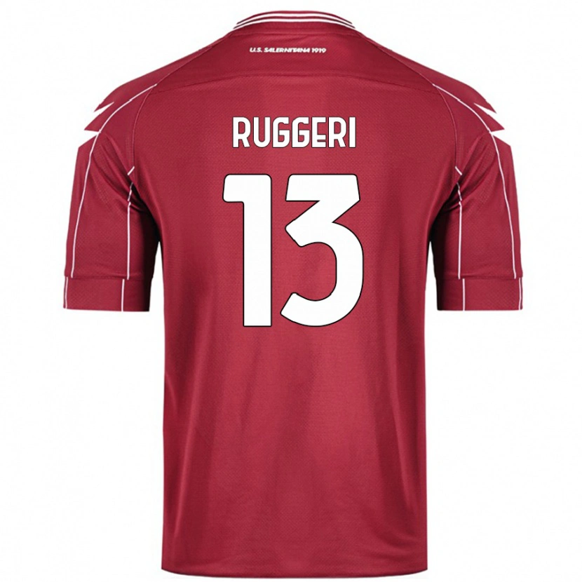 Danxen Pánské Fabio Ruggeri #13 Burgundské Domů Hráčské Dresy 2024/25 Dres