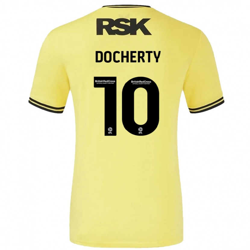 Danxen Pánské Greg Docherty #10 Žlutá Černá Daleko Hráčské Dresy 2024/25 Dres