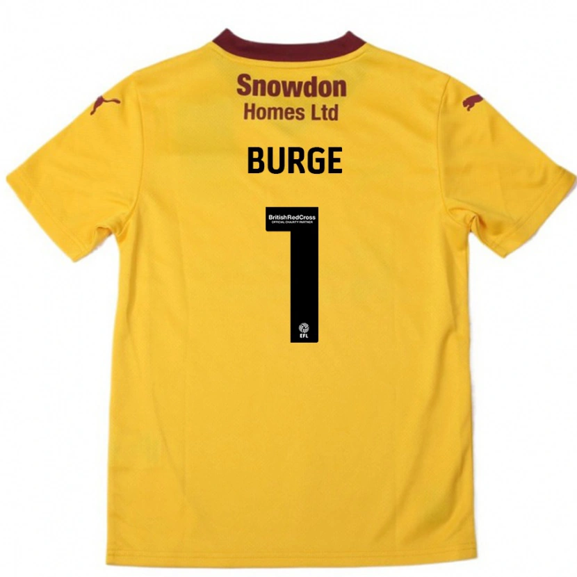 Danxen Pánské Lee Burge #1 Oranžová Burgundská Daleko Hráčské Dresy 2024/25 Dres