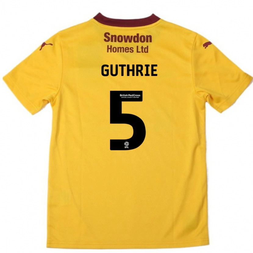 Danxen Pánské Jon Guthrie #5 Oranžová Burgundská Daleko Hráčské Dresy 2024/25 Dres