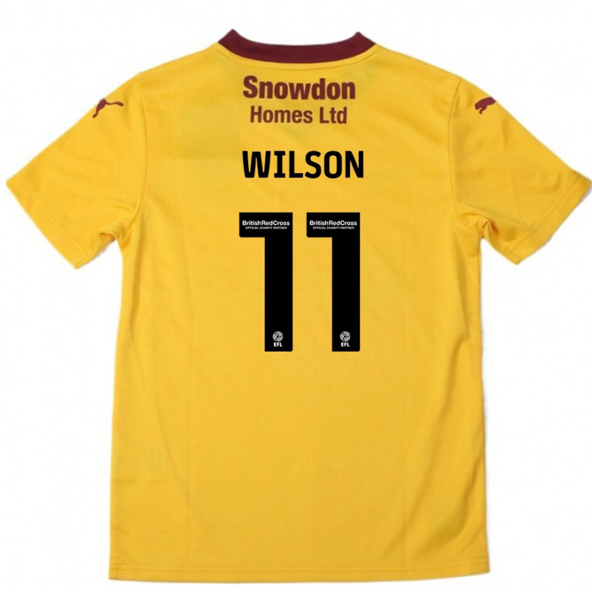 Danxen Pánské James Wilson #11 Oranžová Burgundská Daleko Hráčské Dresy 2024/25 Dres