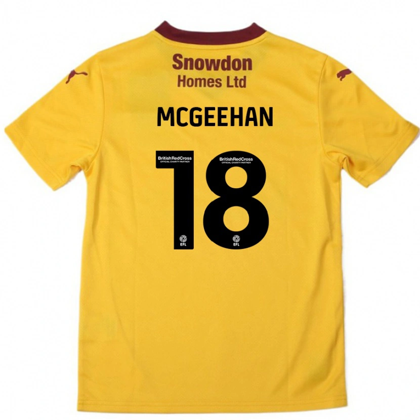 Danxen Pánské Cameron Mcgeehan #18 Oranžová Burgundská Daleko Hráčské Dresy 2024/25 Dres