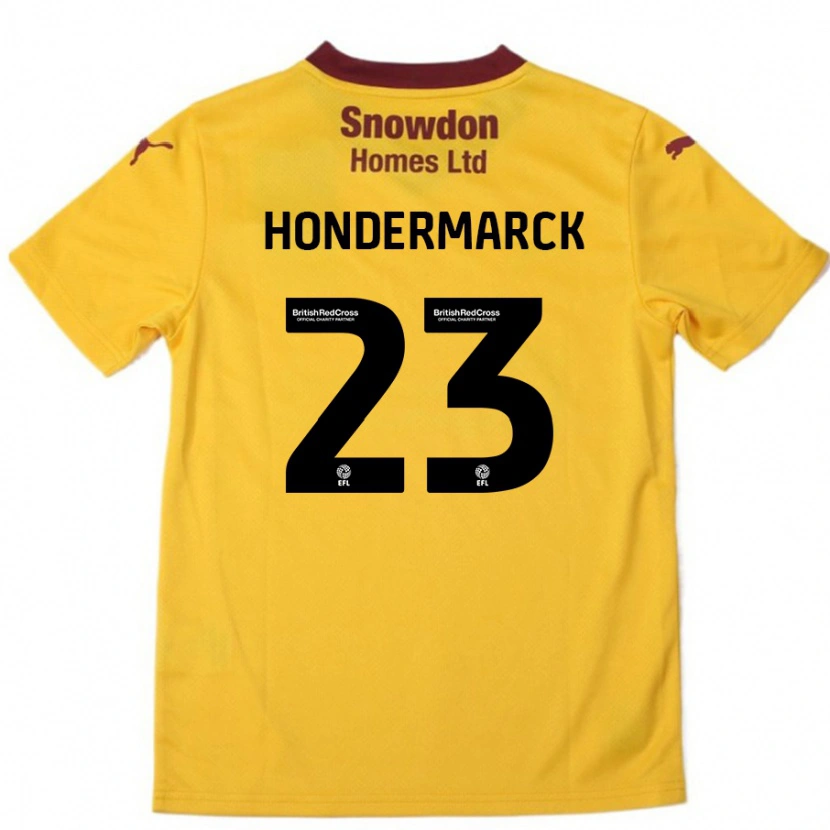 Danxen Pánské William Hondermarck #23 Oranžová Burgundská Daleko Hráčské Dresy 2024/25 Dres