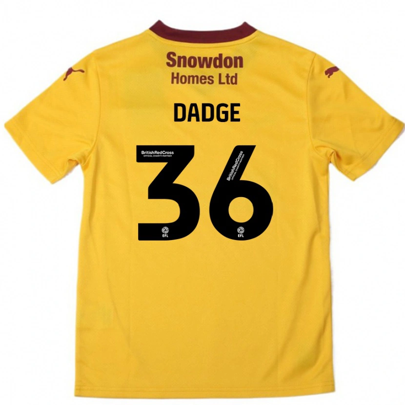 Danxen Pánské James Dadge #36 Oranžová Burgundská Daleko Hráčské Dresy 2024/25 Dres