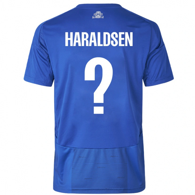 Danxen Pánské Henrik Haraldsen #0 Bílá Modrá Daleko Hráčské Dresy 2024/25 Dres