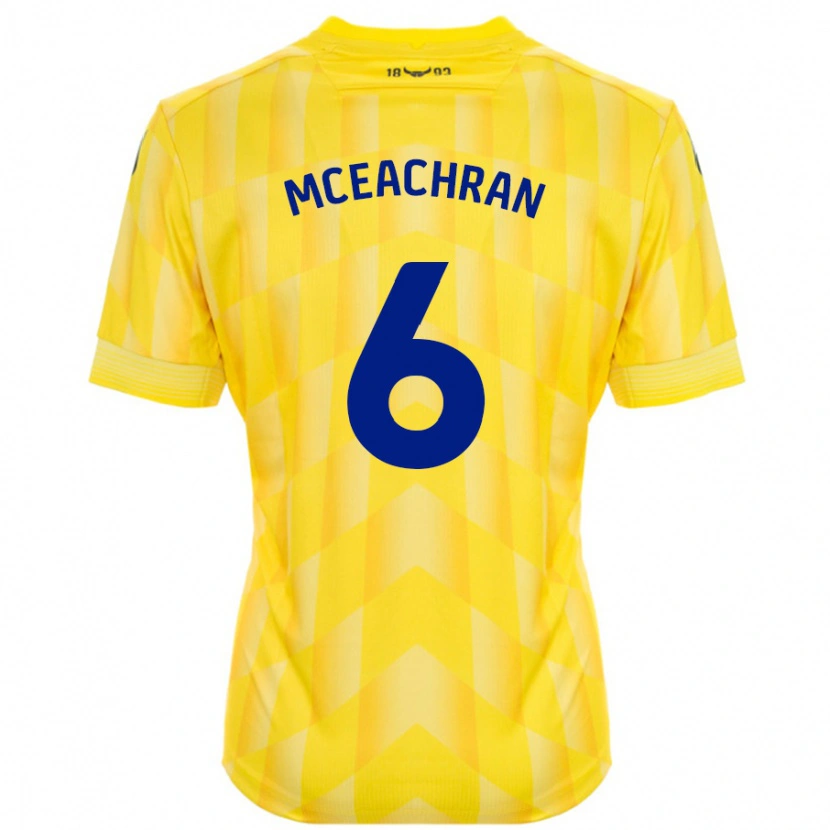 Danxen Dámské Josh Mceachran #6 Žluť Domů Hráčské Dresy 2024/25 Dres