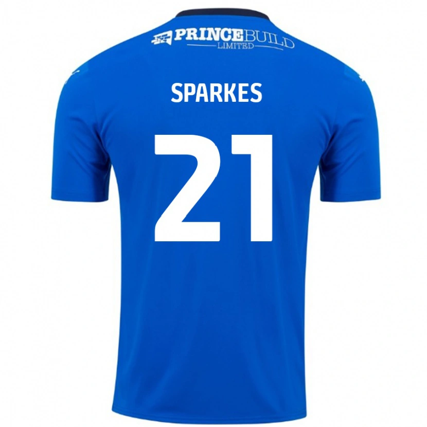 Danxen Dámské Jack Sparkes #21 Modrá Bílá Domů Hráčské Dresy 2024/25 Dres