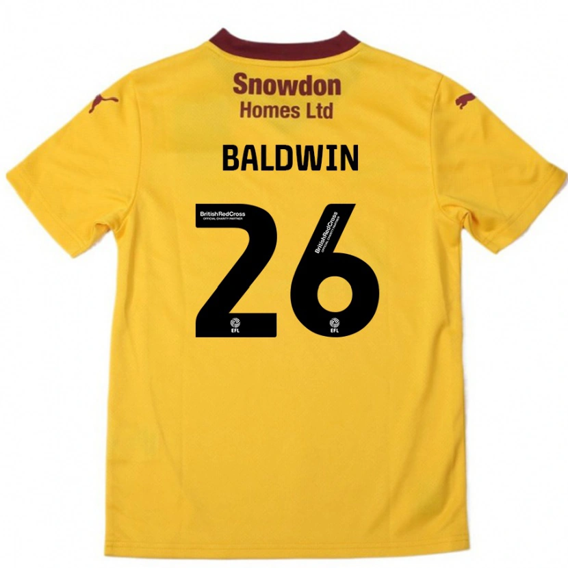 Danxen Dámské Jack Baldwin #26 Oranžová Burgundská Daleko Hráčské Dresy 2024/25 Dres