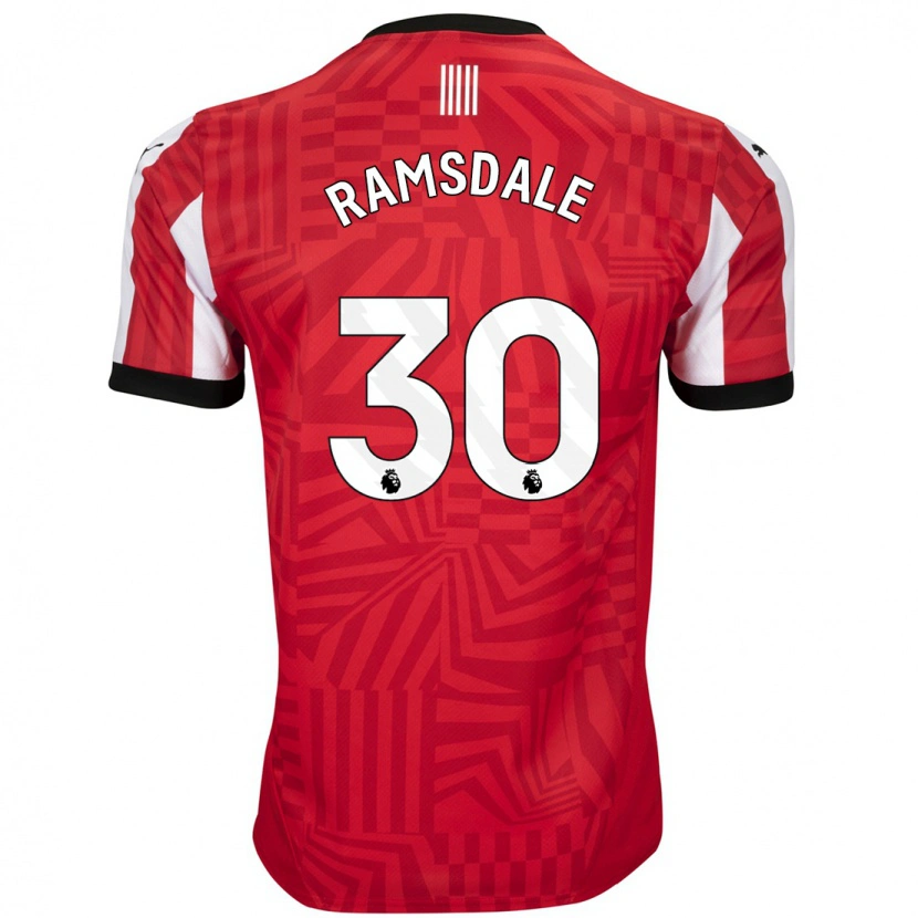 Danxen Dětské Aaron Ramsdale #30 Červená Bílá Domů Hráčské Dresy 2024/25 Dres