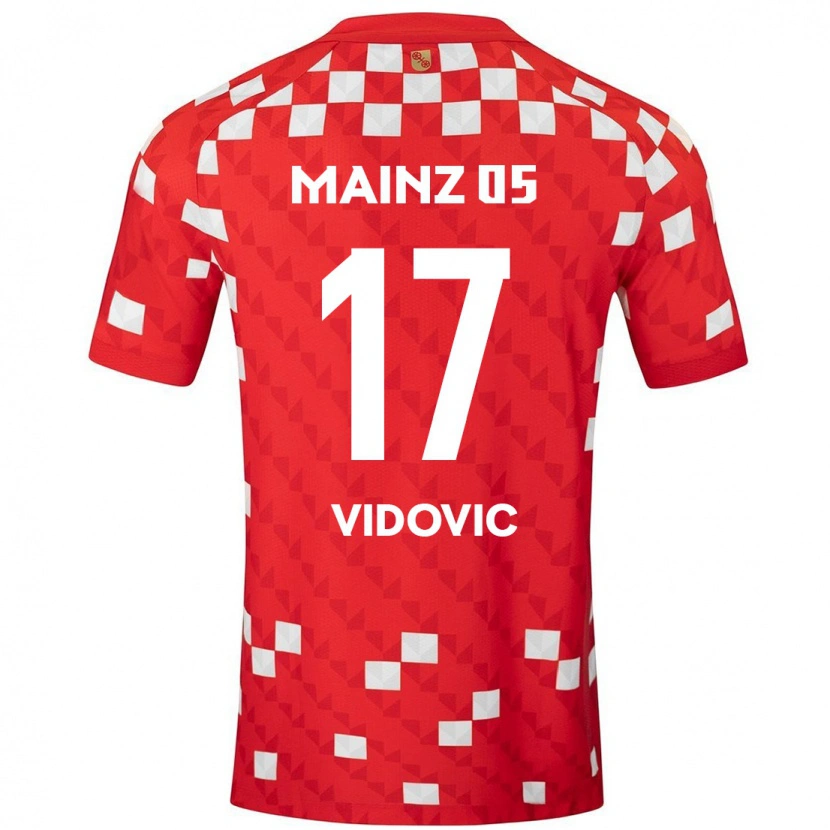 Danxen Dětské Gabriel Vidovic #17 Bílá Červená Domů Hráčské Dresy 2024/25 Dres