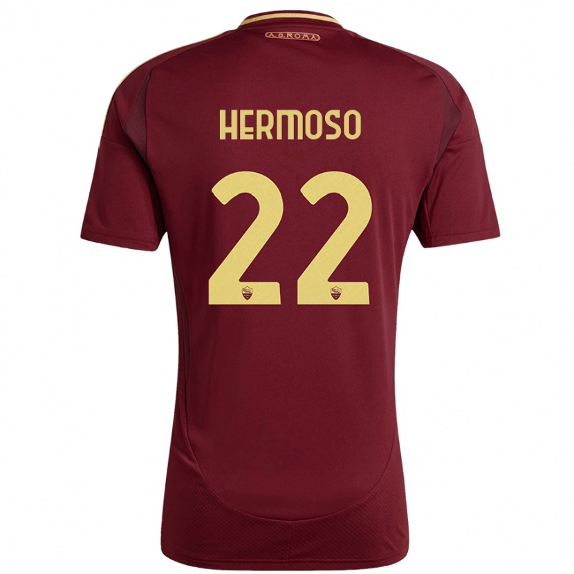 Danxen Dětské Mario Hermoso #22 Červená Hnědá Zlatá Domů Hráčské Dresy 2024/25 Dres