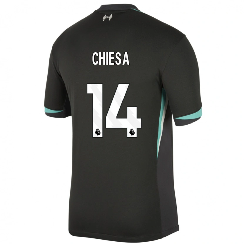 Danxen Dětské Federico Chiesa #14 Černá Antracitově Bílá Daleko Hráčské Dresy 2024/25 Dres