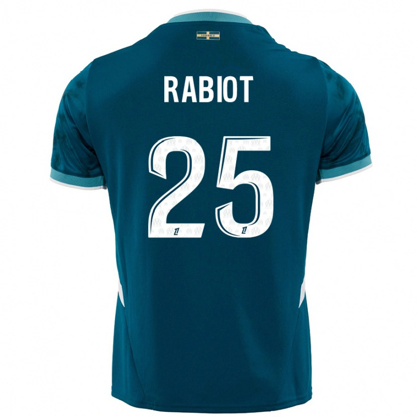 Danxen Dětské Adrien Rabiot #25 Tyrkysově Modré Daleko Hráčské Dresy 2024/25 Dres