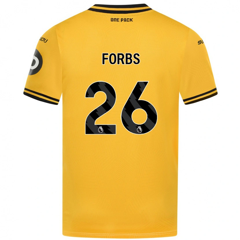 Danxen Dětské Carlos Forbs #26 Žluť Domů Hráčské Dresy 2024/25 Dres