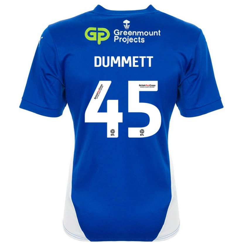 Danxen Dětské Paul Dummett #45 Modrá Bílá Domů Hráčské Dresy 2024/25 Dres