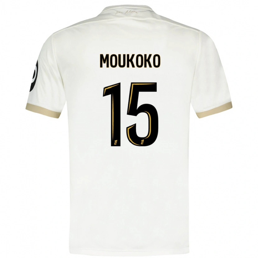 Danxen Dětské Youssoufa Moukoko #15 Bílé Zlato Daleko Hráčské Dresy 2024/25 Dres