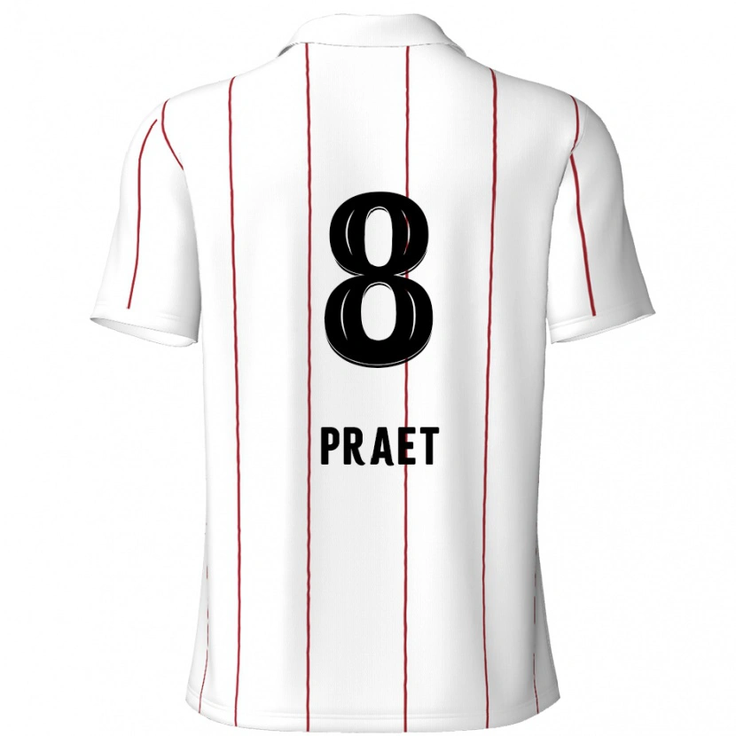 Danxen Dětské Dennis Praet #8 Bílá Černá Daleko Hráčské Dresy 2024/25 Dres