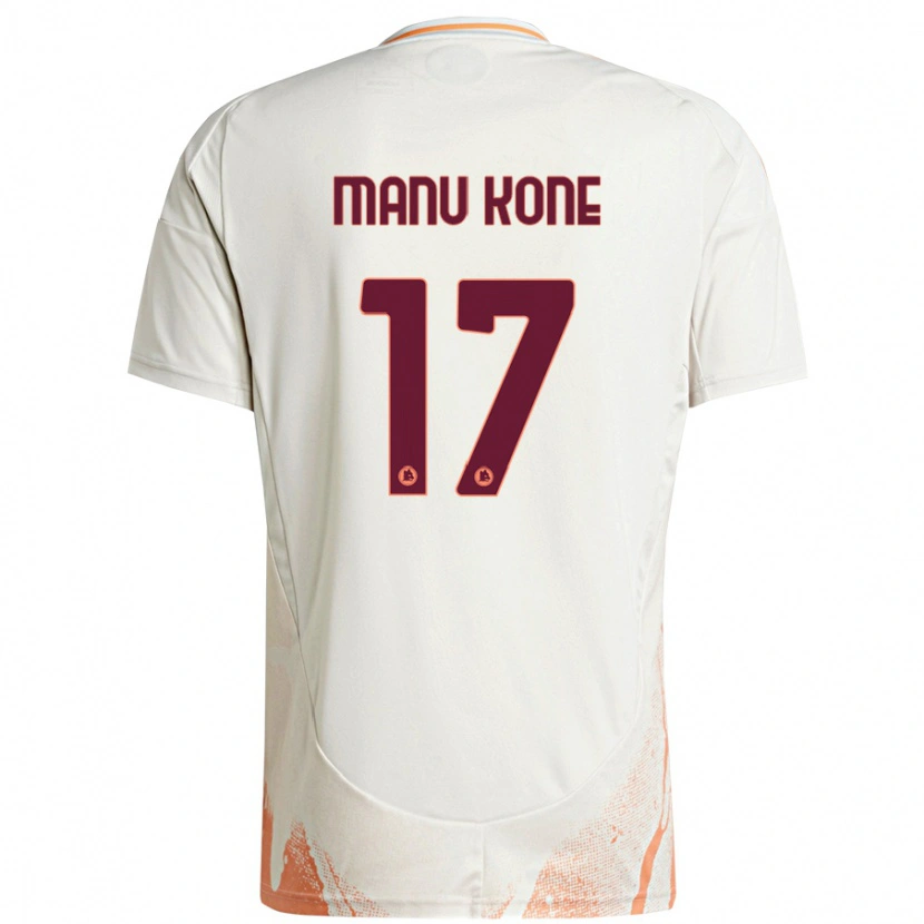 Danxen Dětské Manu Koné #17 Krémová Bílá Oranžová Daleko Hráčské Dresy 2024/25 Dres