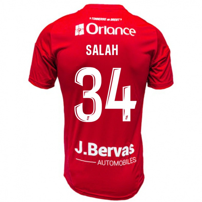 Danxen Dětské Ibrahim Salah #34 Červená Bílá Domů Hráčské Dresy 2024/25 Dres