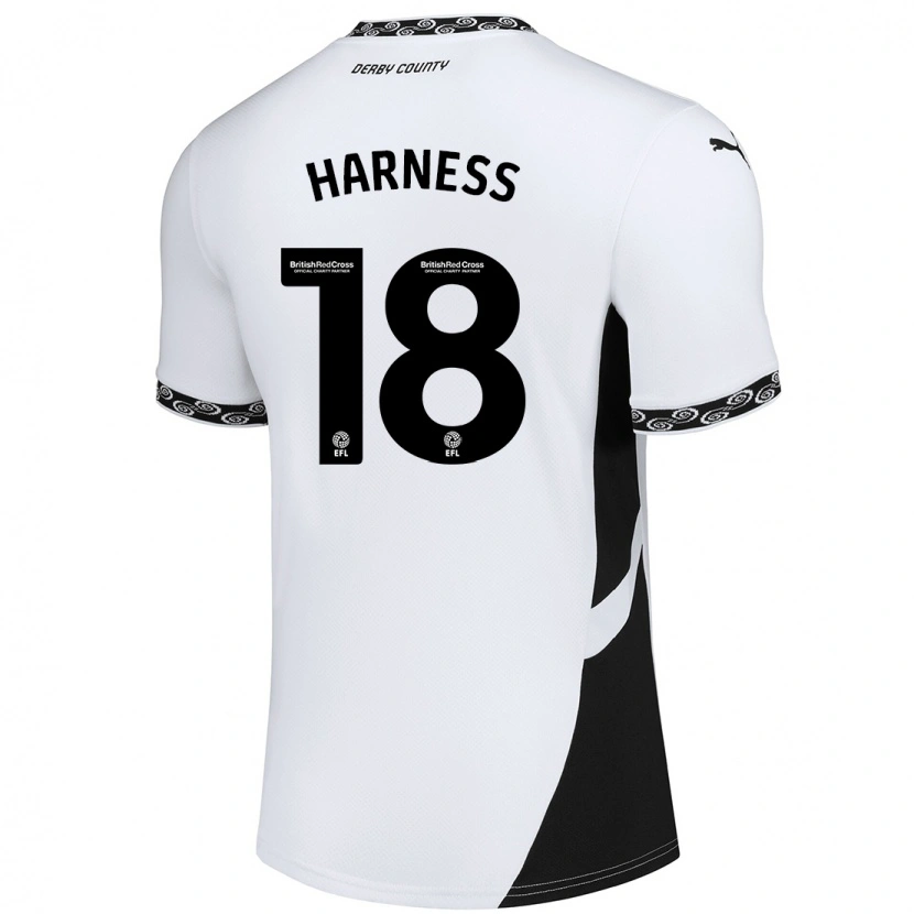 Danxen Dětské Marcus Harness #18 Bílá Černá Domů Hráčské Dresy 2024/25 Dres