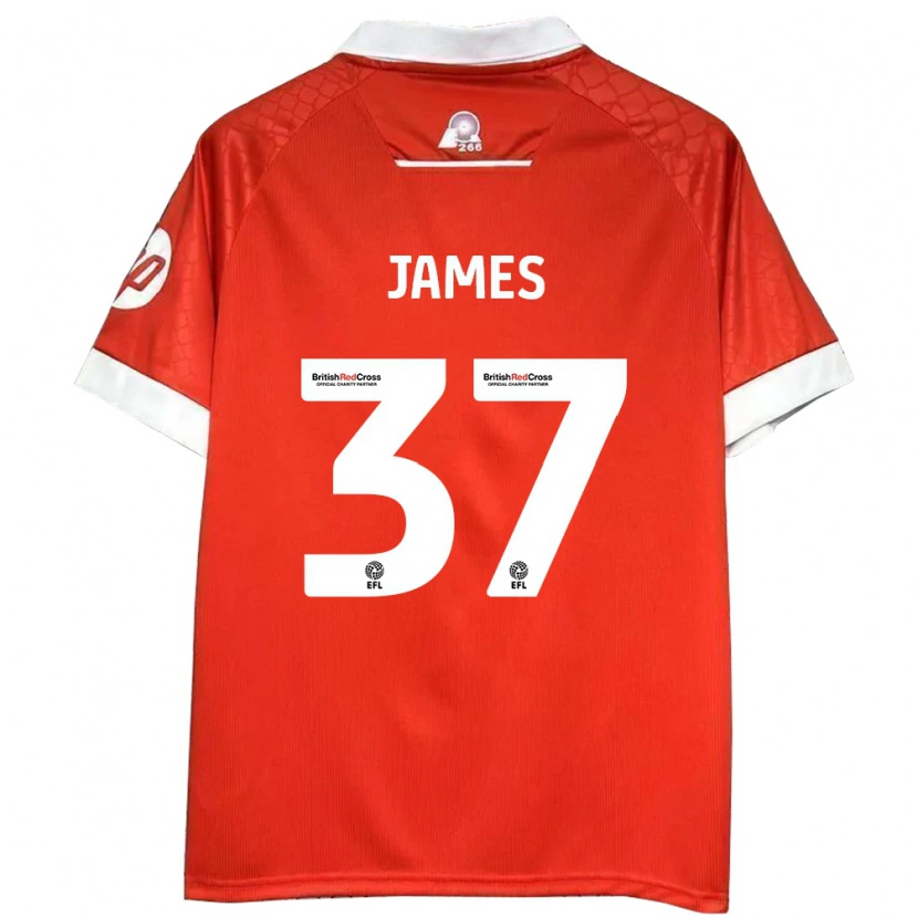 Danxen Dětské Matty James #37 Červená Bílá Domů Hráčské Dresy 2024/25 Dres