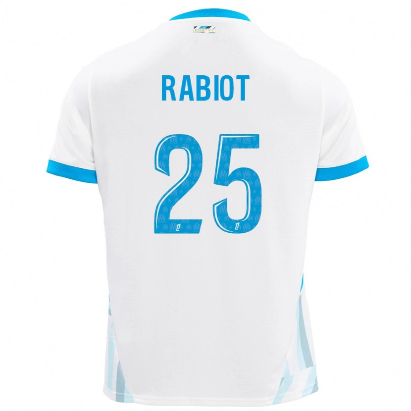 Danxen Pánské Adrien Rabiot #25 Bílá Nebesky Modrá Domů Hráčské Dresy 2024/25 Dres