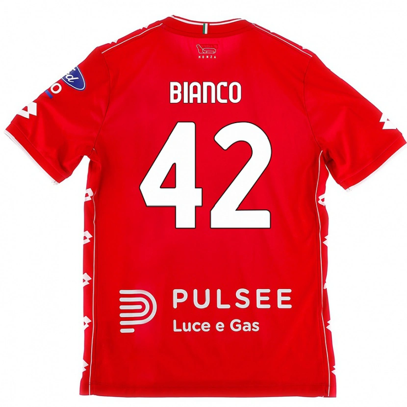 Danxen Pánské Alessandro Bianco #42 Červená Bílá Domů Hráčské Dresy 2024/25 Dres