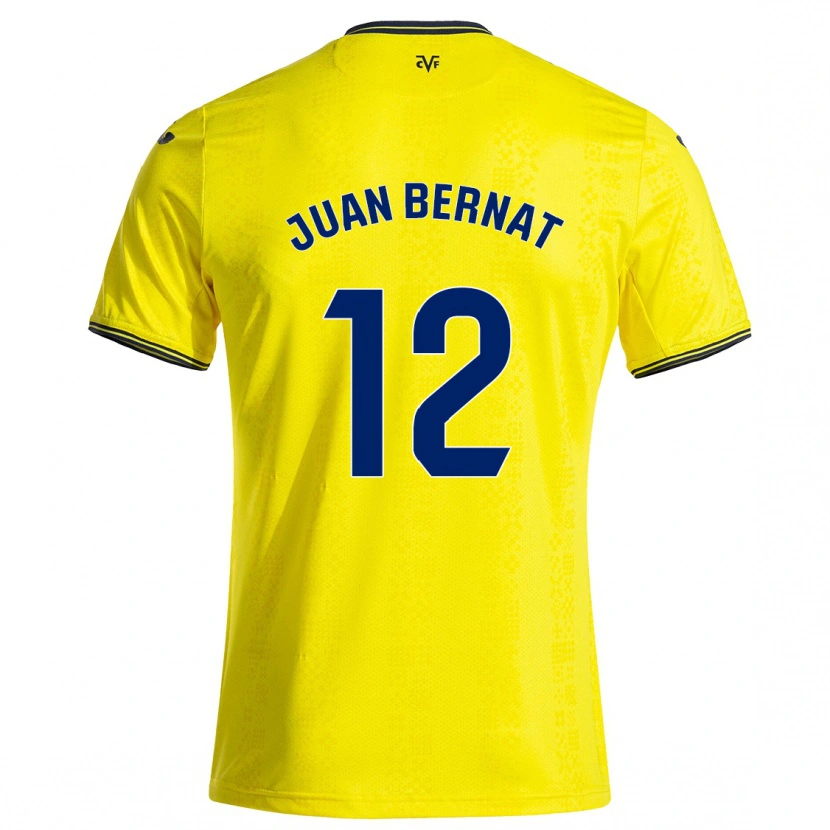 Danxen Dámské Juan Bernat #12 Žlutá Černá Domů Hráčské Dresy 2024/25 Dres